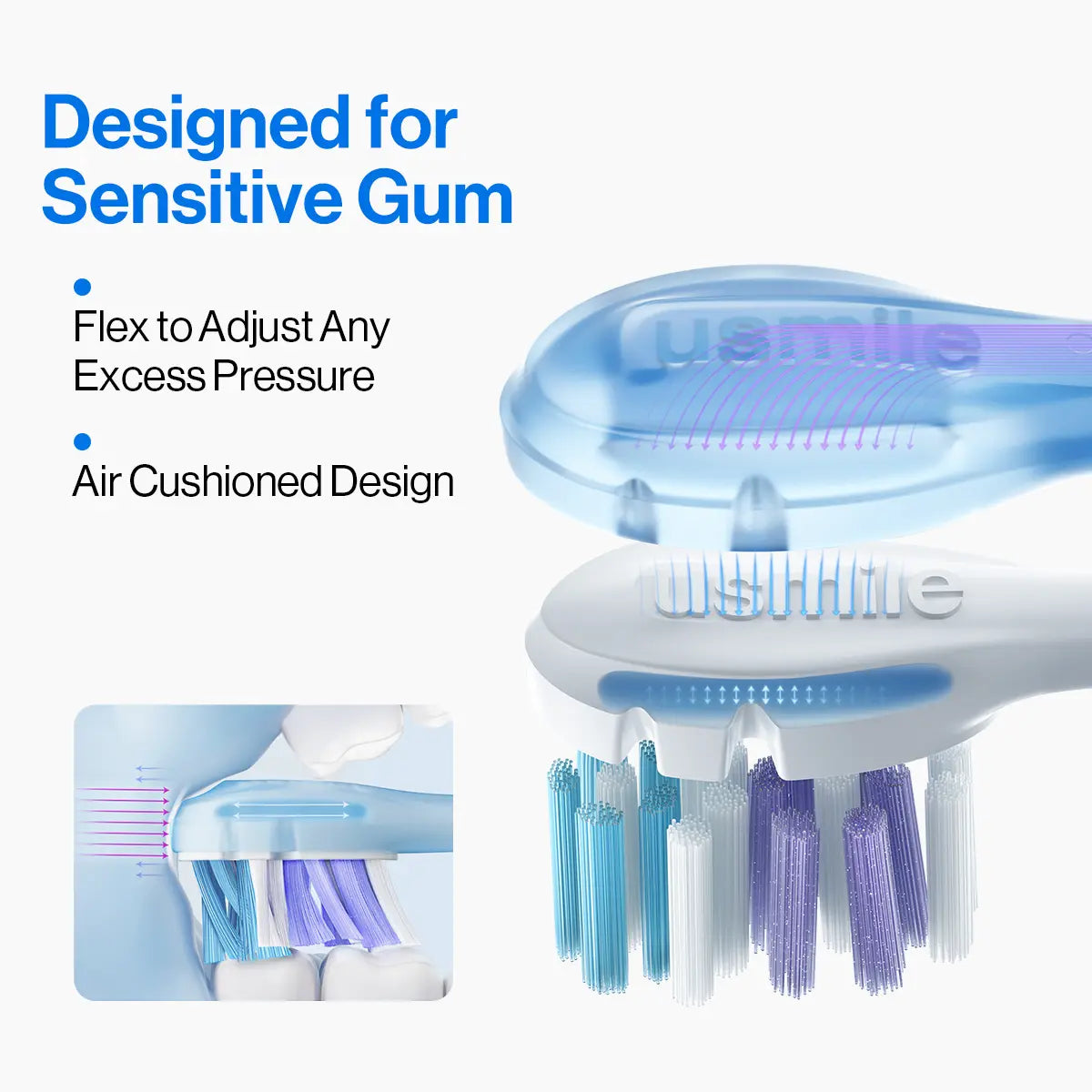 usmile Replacement Brush Head With Air Cushion  - Suitable For All usmile Toothbrush Series