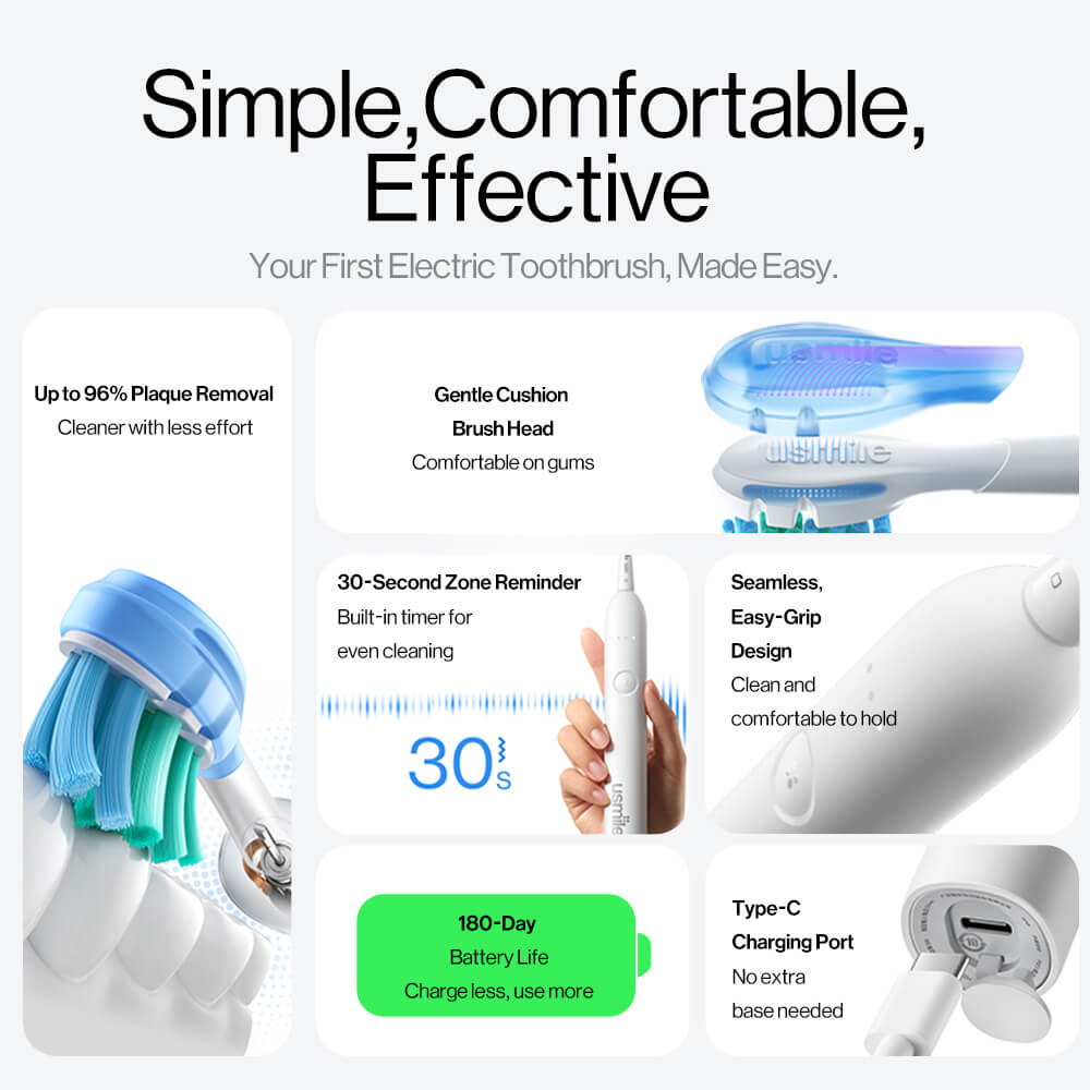P10S Electric Toothbrush Key Feature #White