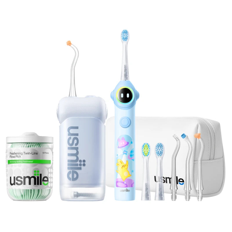 usmile C10 Water Flosser x Q30 Kids Electric Toothbrush