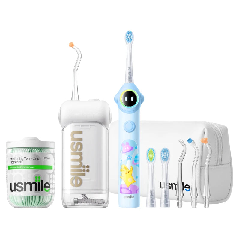 usmile C10 Water Flosser x Q30 Kids Electric Toothbrush