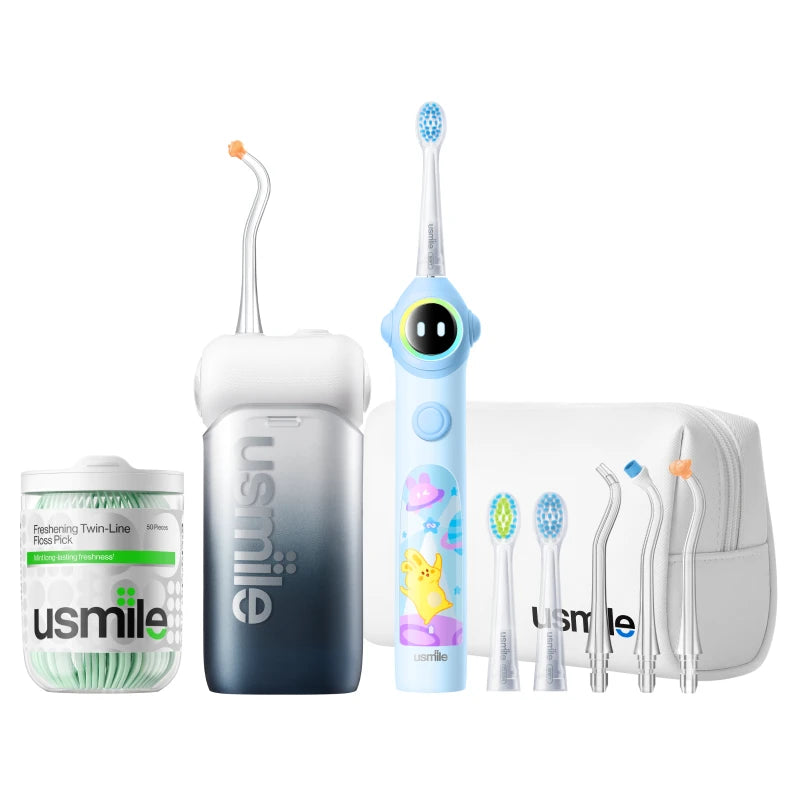 usmile C10 Water Flosser x Q30 Kids Electric Toothbrush