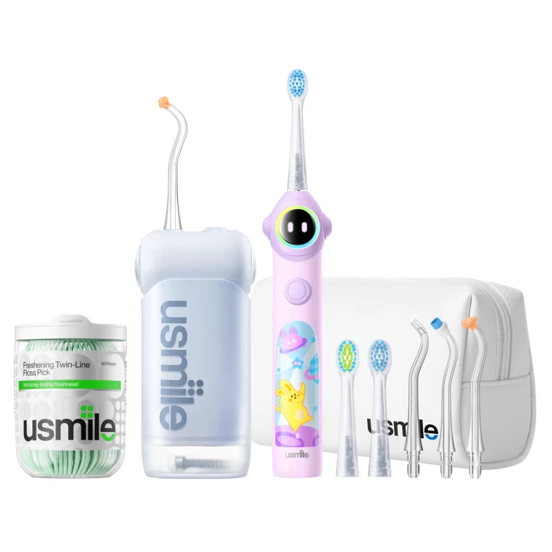 usmile C10 Water Flosser x Q30 Kids Electric Toothbrush