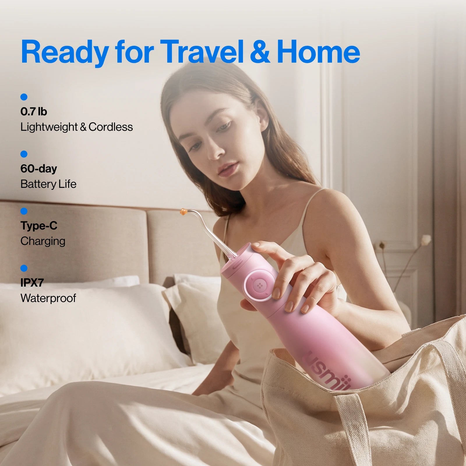 usmile C30 Cordless Water Flosser – Portable Oral Irrigator