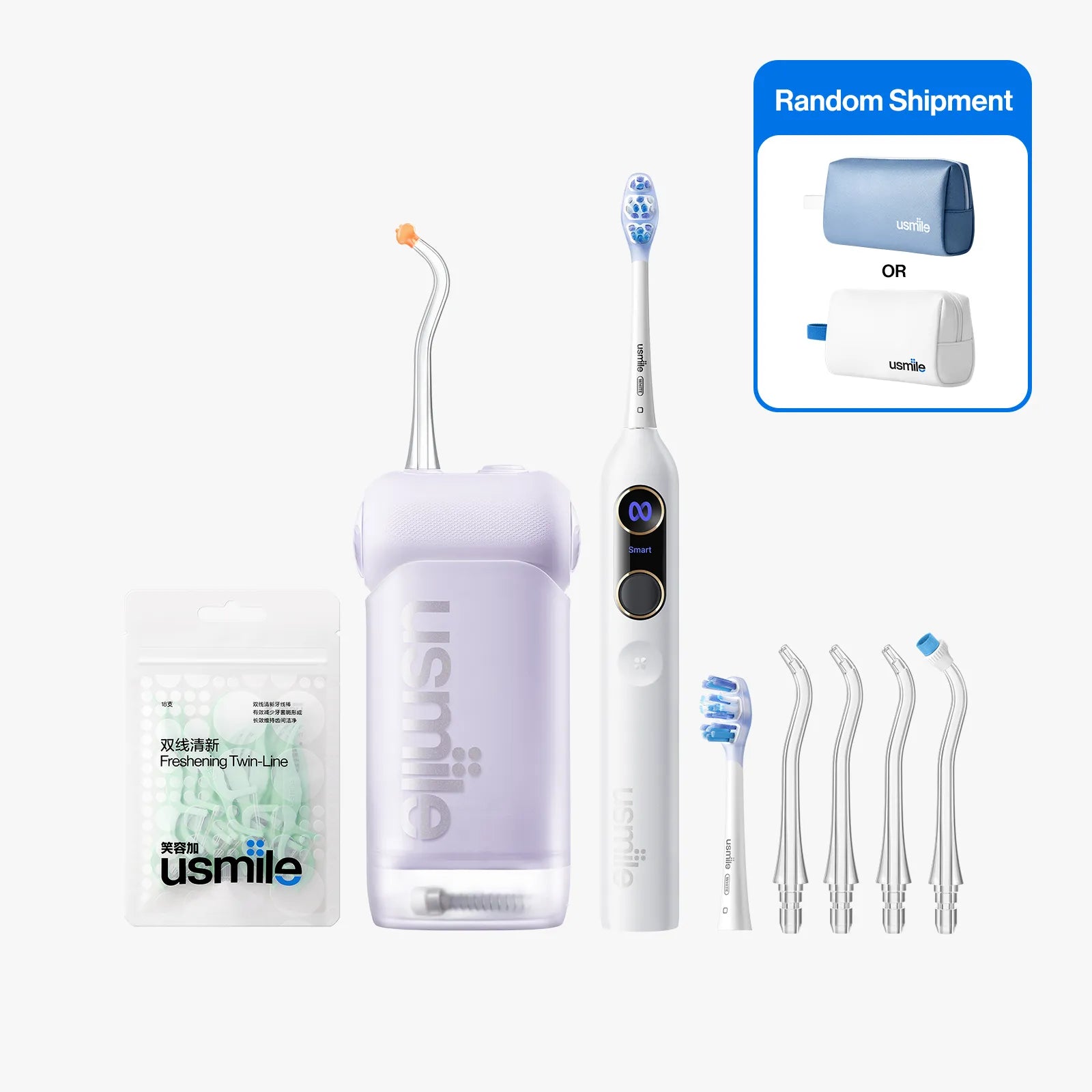 usmile Classic Travel Toiletry Bag—Y20 PRO AI Toothbrush x C10 Water Flosser