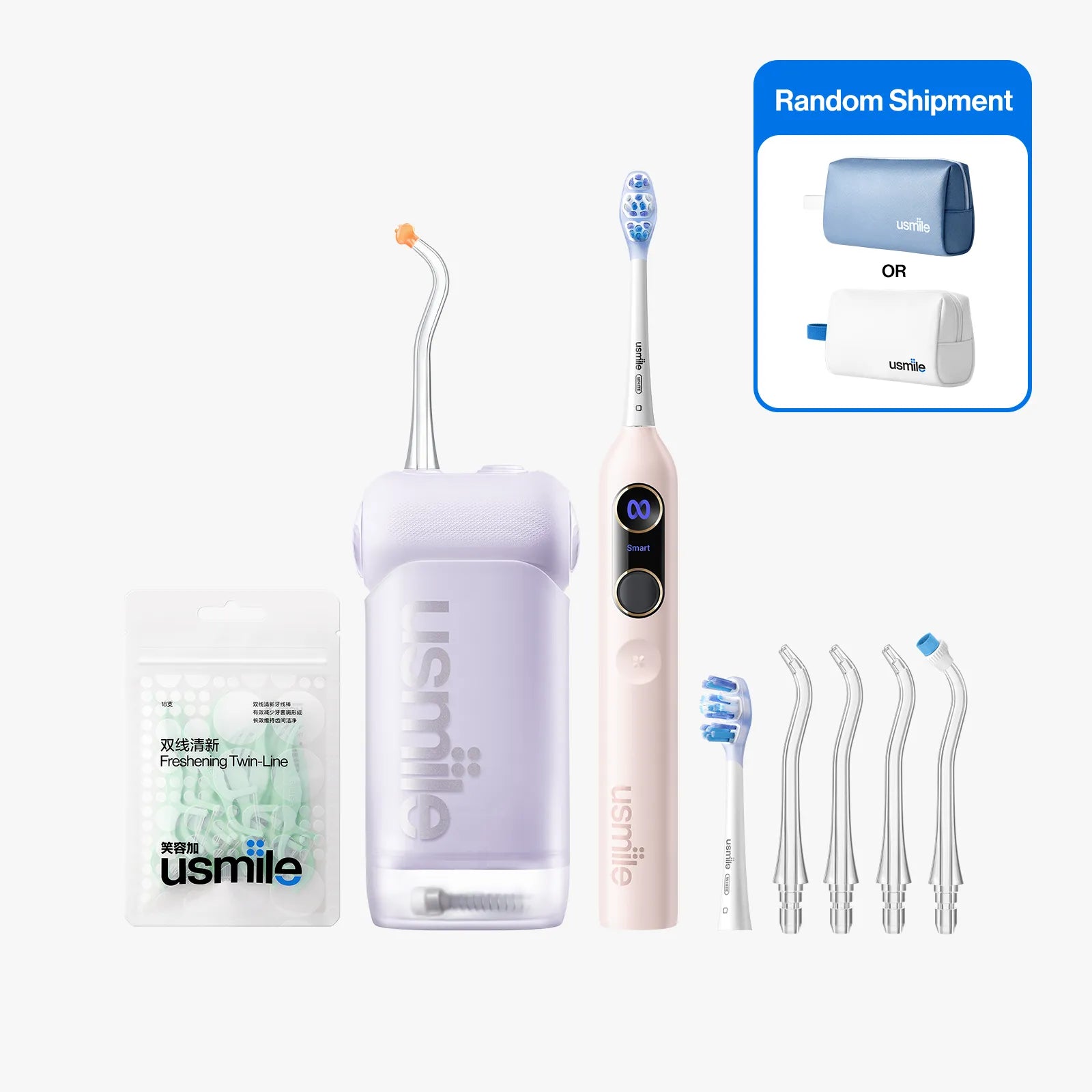 usmile Classic Travel Toiletry Bag—Y20 PRO AI Toothbrush x C10 Water Flosser