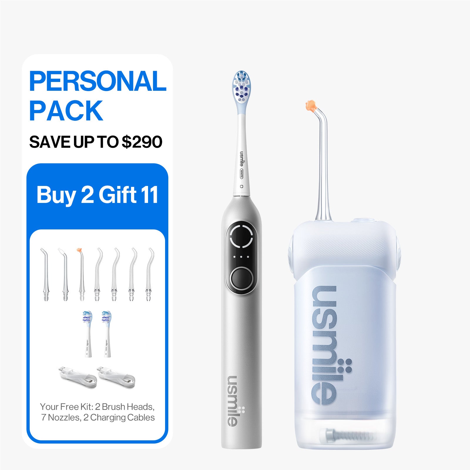 usmile P20 PRO Electric Toothbrush & C10 Water Flosser Pack