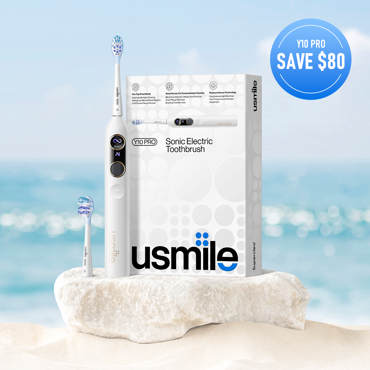 usmile Y10 PRO Electric Toothbrush with Missed Spots Guidance