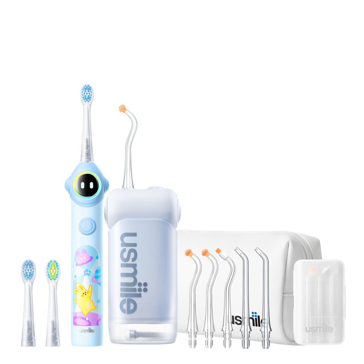 usmile C10 Water Flosser x Q30 Kids Electric Toothbrush
