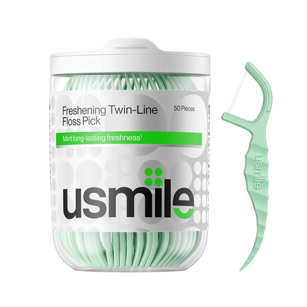 usmile Dental Floss Picks Twin-Line for Deep Cleaning